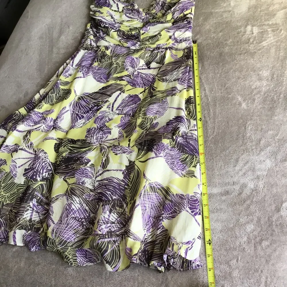 ANTHROPOLOGIE Lithe Tea for Two Floral Ruffle Halter Midi Dress Multicolor SZ 8 - Picture 9 of 11